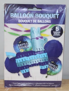 5 Foil Balloon Bouquet, Battle Royal Llama Super Shape, Anagram Party Decoration - Picture 1 of 1