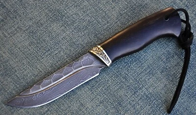 Damast Stahl Outdoor Jagd Messer Nazarov Knives Russland Handarbeit HRC62 Штык - Bild 1 von 4