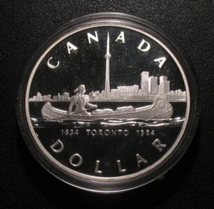 1984 Canadian Silver Dollar Proof Bullion Coin Canada Toronto Commemorative - Picture 1 of 2