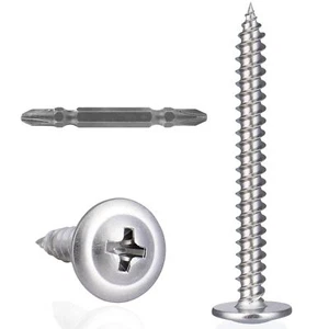 100Pcs #8 x 2 Inch Wood Screws Phillips Modified Truss Head Stainless Steel 4... - Picture 1 of 7