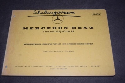 Ersatzteilliste Ersatzteilekatalog Mercedes Dieselmotor OM352 100-110PS 1972 - Bild 1 von 4