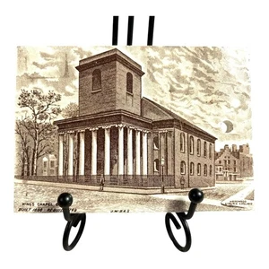 Antiker Wedgwood 1898 Kalender Werbung Fliese Kings Chapel Boston - Bild 1 von 6