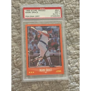 1988 Score Mark Grace RC Autograph- PSA 7/ Auto 7 Graded - Picture 1 of 4