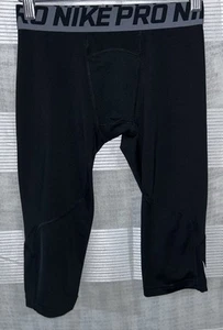 Nike Pro Dri-Fit Compression 1/2 Leggings Black Boys’ Youth Medium - Picture 1 of 3