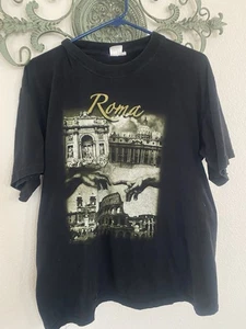 Vintage 80er Roma Italy Souvenir T-Shirt Sixtinische Kapelle Kolosseum Trevi Brunnen - Bild 1 von 5
