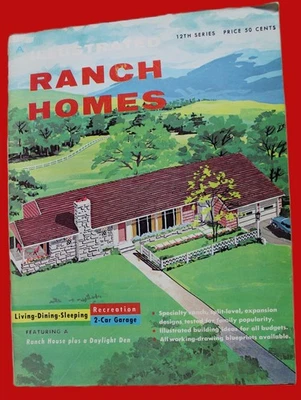 ILLUSTRATED RANCH HOMES  PUBLICATION OF HOUSE DESIGNS PLANS 1958 ISSUE NO.12 - Image 1 of 4