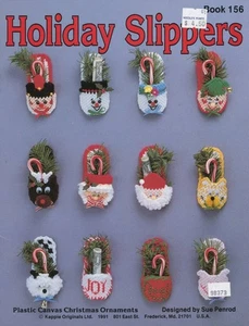 KAPPIE PLASTIC CANVAS CHRISTMAS ORNAMENTS HOLIDAY SLIPPERS 24 DESIGNS OOP 1991 - Picture 1 of 2