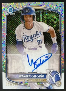 2025 Bowman Chrome Warren Calcano 1st Auto Speckle Refractor /299 Royals - Picture 1 of 2