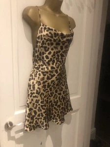 Zara Animal Print Satin Dress Size 12 - Picture 1 of 3