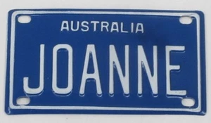 JOANNE NOVELTY NAME MINI TIN AUSTRALIAN LICENSE NUMBER PLATE - Picture 1 of 1