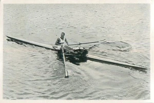 GUSTAV SCHÄFER RUDERN ROWING AVIRON SKIFF OLYMPIC GAMES BERLIN 1936 IMAGE CARD - Picture 1 of 2