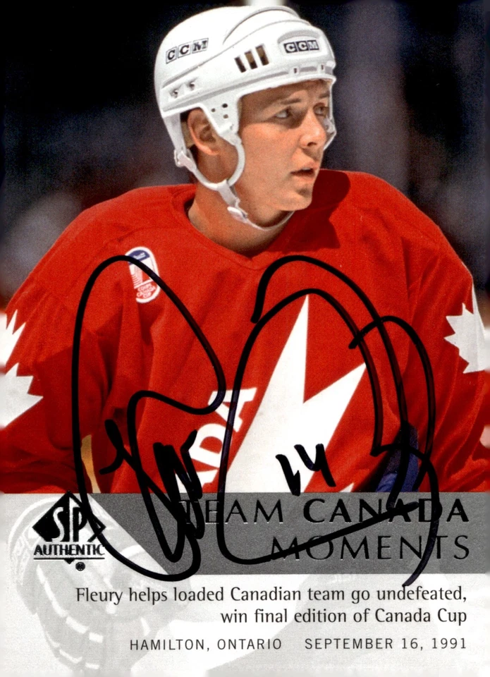 Theoren Fleury - Signed 2012-13 Upper Deck SP Authentic Team Canada Moments #191 - Image 1 of 2