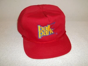 Vtg SAN SUN BALLPARK FRANKS HOT DOGS ADVERTISING STRAPBACK HAT CAP - Picture 1 of 10