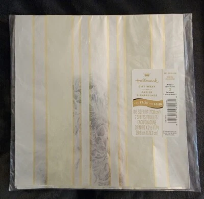 Envoltura de regalo vintage con sello para todas las ocasiones plateada y dorada 8 1/3 pies cuadrados 2 hojas Foto 1 de 4