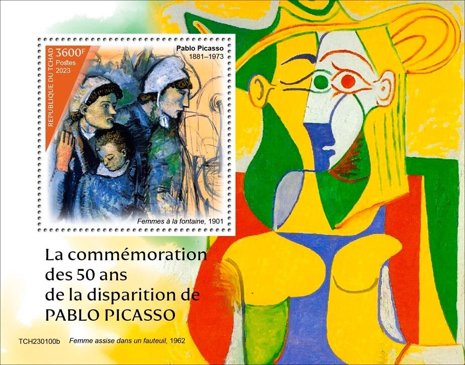 Estampillas artísticas de Pablo Picasso MNH 2023 Chad S/S Foto 1 de 1