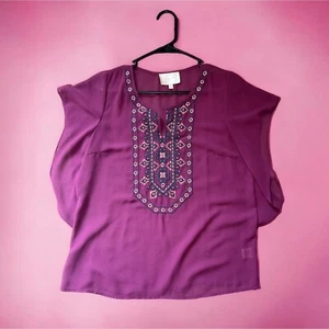 Stitch Fix Skies are Blue Dorian Embroidery Boho Top Small - Picture 1 of 7