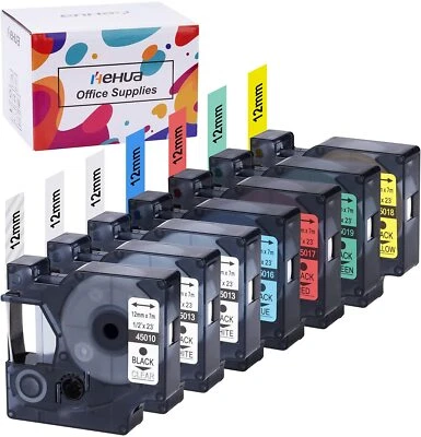 Dymo D1 Label Tape 45013 Black on White 12mm for Dymo Label Manager 160 280 420P