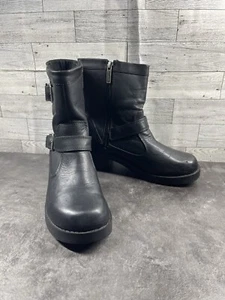 Harley-Davidson Combat Boots Women 7.5M Shelby Shoes Black Leather Biker Moto - Picture 1 of 20
