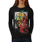 Wellcoda Thorns Death Skull Womens Long Sleeve T-shirt,  Casual Design