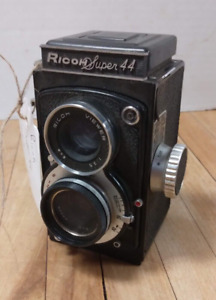 Vintage Ricoh Super 44 Dual Lens Film Camera with Leather Case (Untested)
