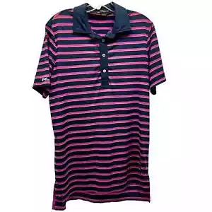 RLX Ralph Lauren Mens Medium Polyester Blend Striped Multicolor Polo (H1) - Picture 1 of 4