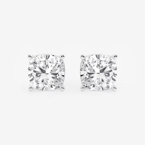 Orecchini a perno con diamanti coltivati in laboratorio certificati IGI 5 ct oro bianco 14 kt F/VS1 - Foto 1 di 3