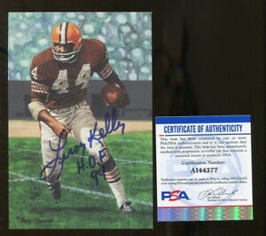 Leroy Kelly Signed Goal Line Art GLAC Autographed w/HOF Browns PSA/DNA AI44377