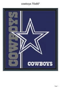 Cowboys blanket pattern ,70x80", written and graph pattern included - Picture 1 of 1