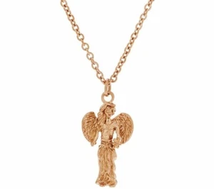QVC Stainless Steel rose gold plated My Good Angel Pendant 18" Chain $58 - Picture 1 of 9