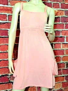 Mujer Babydoll Cintura Alta Vestido de Sol con Bolsillos Luz de Melocotón Coral XS - Imagen 1 de 13