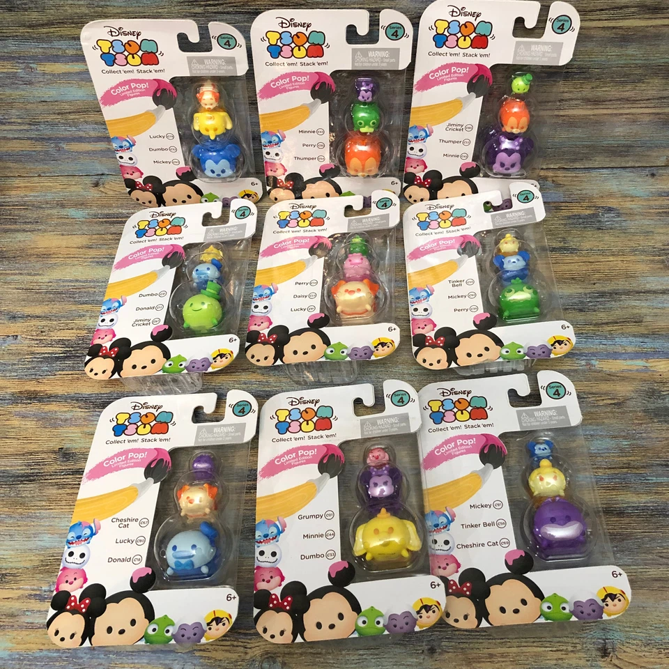 Disney Tsum Tsum Limited Edition Collect Them Series 4 Toys Stackable 3Pk Pick - Image 1 of 2