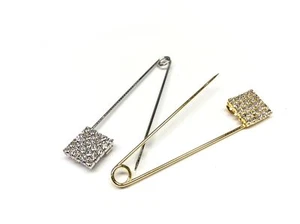 SPILLA BALIA  ORO QUADRATO STRASS - Picture 1 of 1