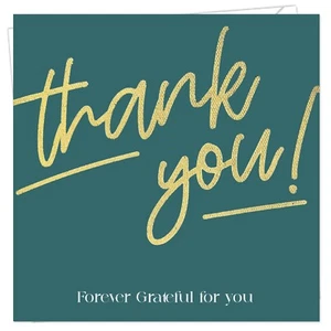 Matte Paper Thank You Card with Envelope, 400 GSM Luxury Gold Foil Greeting Card - Picture 1 of 8