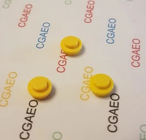 3 X Lego 4073 Plate, Round 1 x 1 Straight Side Yellow - Imagen 1 de 1