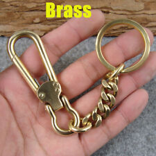 6" Solid Brass Key Chain Holder Keyrings With Snap Hook Belt Clip Keychains