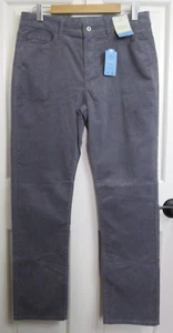NWT St Johns Bay Gray Corduroy Pants Womens 14 33x30 Straight Stretch 19-31233 - Picture 1 of 8
