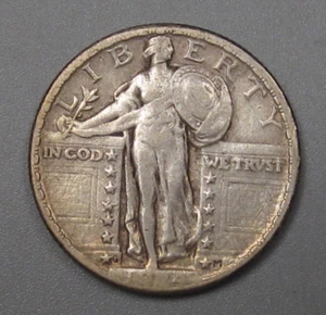 Cuarto LIBERTAD de pie de plata en estado bastante bueno 1924-d. - Imagen 1 de 9