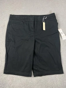 Pantaloncini sportivi Jones New York donna 12 neri bermuda elasticizzati casual eleganti chino - Foto 1 di 12