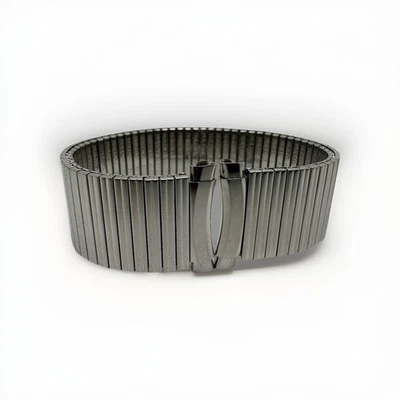 NOS Vintage Bulova 20mm 18mm 16mm Stainless Curved Stretch Watch Band Bracelet - Image 1 of 4