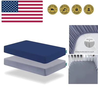 Sábanas de cuna aptas para niños, paquete de 2 sábanas de cuna aptas para colchones de cuna estándar... Foto 1 de 4