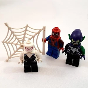 Lego Spiderman, Venom Green Goblin, Ghost Spider Gwen, Marvel Minifigures x3 - Picture 1 of 3