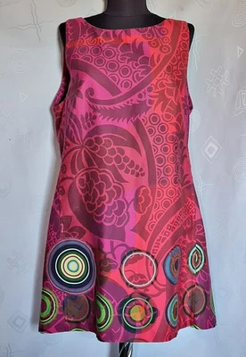 ПЛАТЬЕ ПОДЛИННЫЙ DESIGUAL ОТ CHRISTIAN LACROIX ВЫШИВКА ЖЕНЩИН РАЗМЕР: США 16 ЕС 44 - Изображение 1 из 4