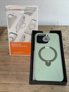 TORRAS Magnet Silikon Case für iPhone 16 Pro Max MagSafe 360 Ring Ständer Grün - Bild 1 von 4