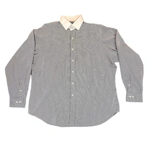 Vintage Polo Ralph Lauren Shirt Mens XL Black White Regent Striped Buttoned Up - Picture 1 of 9