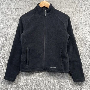 Marmot Fleece Sweatshirt Womens Small Black Polartec Full Zip Up Sweater Hiking - Picture 1 of 13