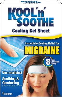 KOBAYASHI HEALTHCARE EUROPE, LTD. KOOL 'N' SOOTHE MIGRÄNE kühlende Gel Blätter sofortige Linderung für Migräne 4 Blatt