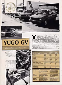 1986 Yugo GV, Brief Yet Informative ROAD TEST Report From USA Car Magazine, R&T - Picture 1 of 1