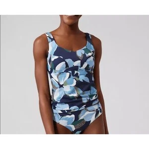 Athleta Women's Bondi Bra Cup Tankini Top Size 38B/C Hero Bloom Blue Swimwear - Picture 1 of 9
