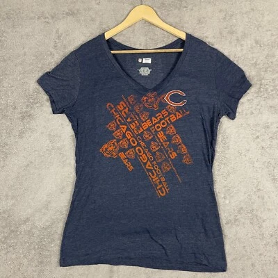 Chicago Bears T-Shirt Womens 2XL Navy Blue Short Sleeve V-neck Pullover NFL - Image 1 of 4