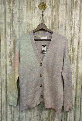 John Paul Richard Wool Blend Button Cardigan Sweater Rainbow Pastel Ombre S NWT - Image 1 of 4